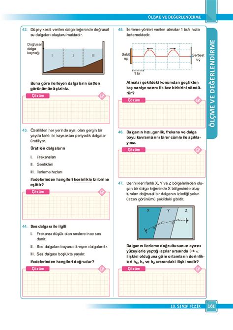 10 sınıf fizik dalgalar test pdf